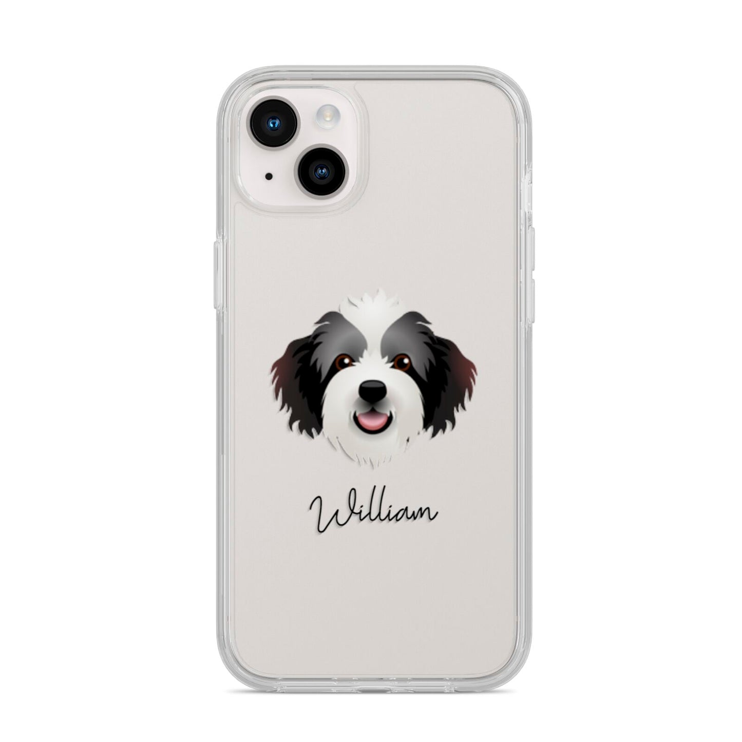 Bordoodle Personalised iPhone 14 Plus Clear Tough Case Starlight