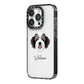 Bordoodle Personalised iPhone 14 Pro Black Impact Case Side Angle on Silver phone