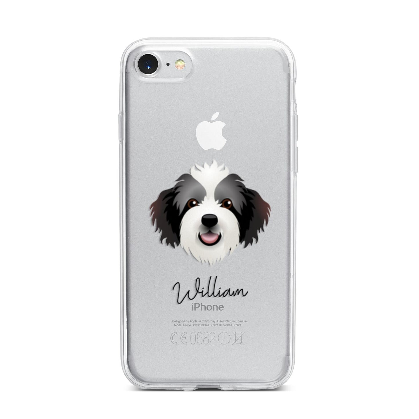 Bordoodle Personalised iPhone 7 Bumper Case on Silver iPhone