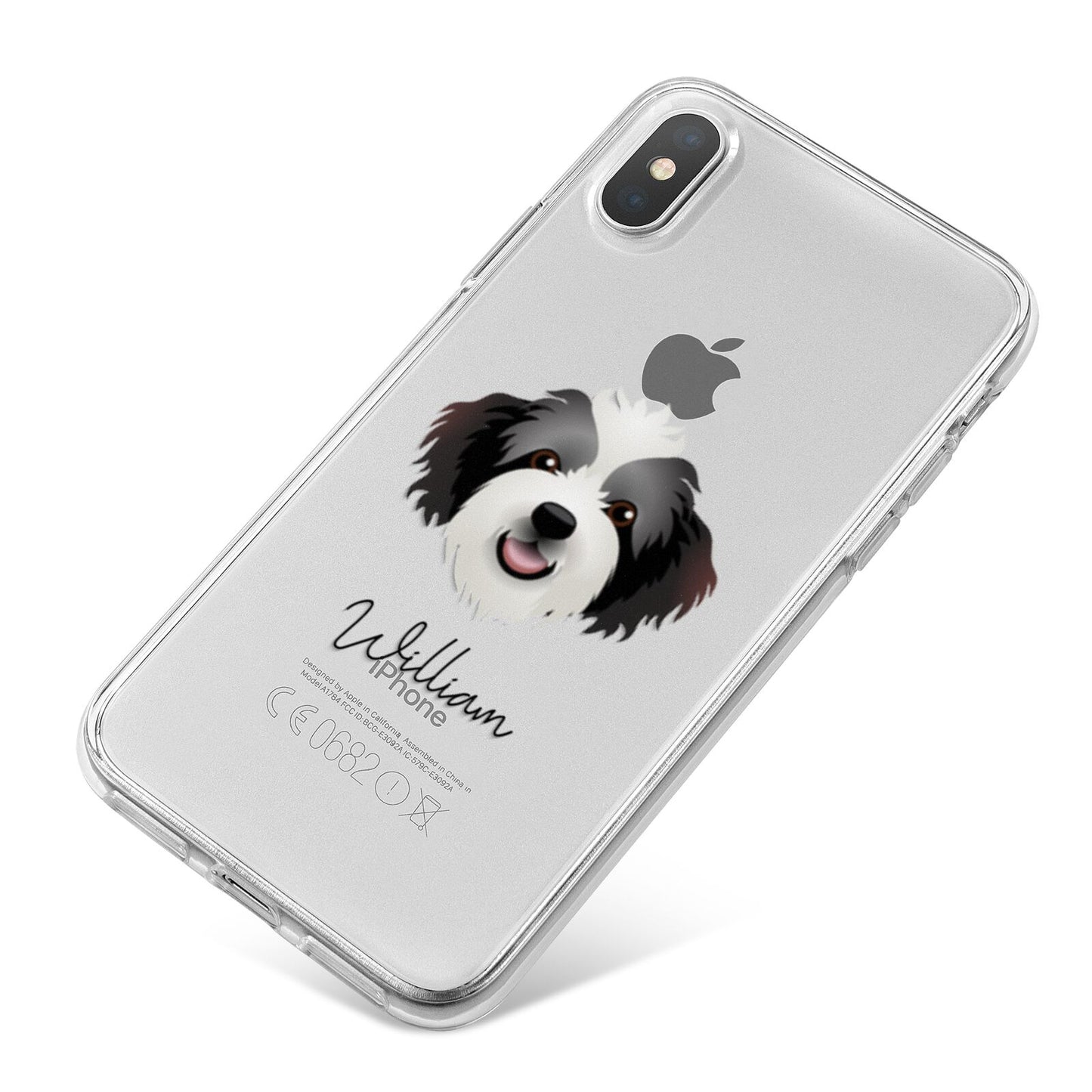 Bordoodle Personalised iPhone X Bumper Case on Silver iPhone