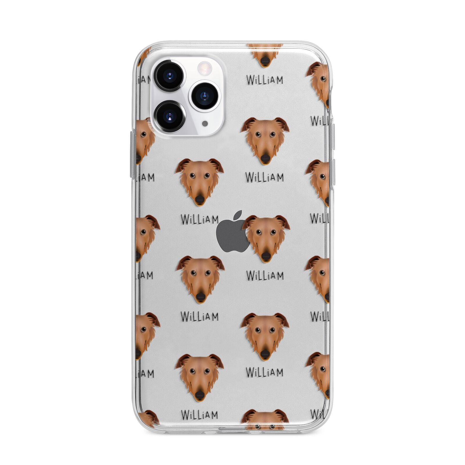 Borzoi Icon with Name Apple iPhone 11 Pro in Silver with Bumper Case