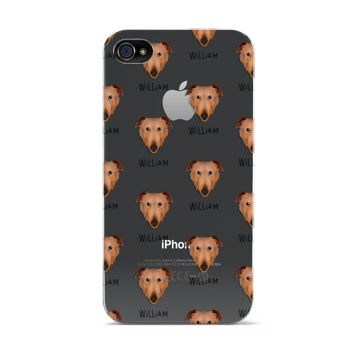 Borzoi Icon with Name Apple iPhone 4s Case