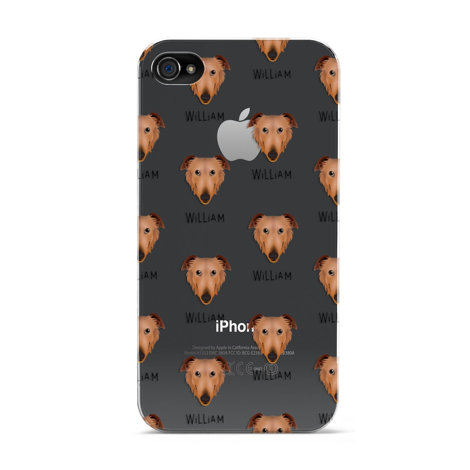 Borzoi Icon with Name Apple iPhone 4s Case