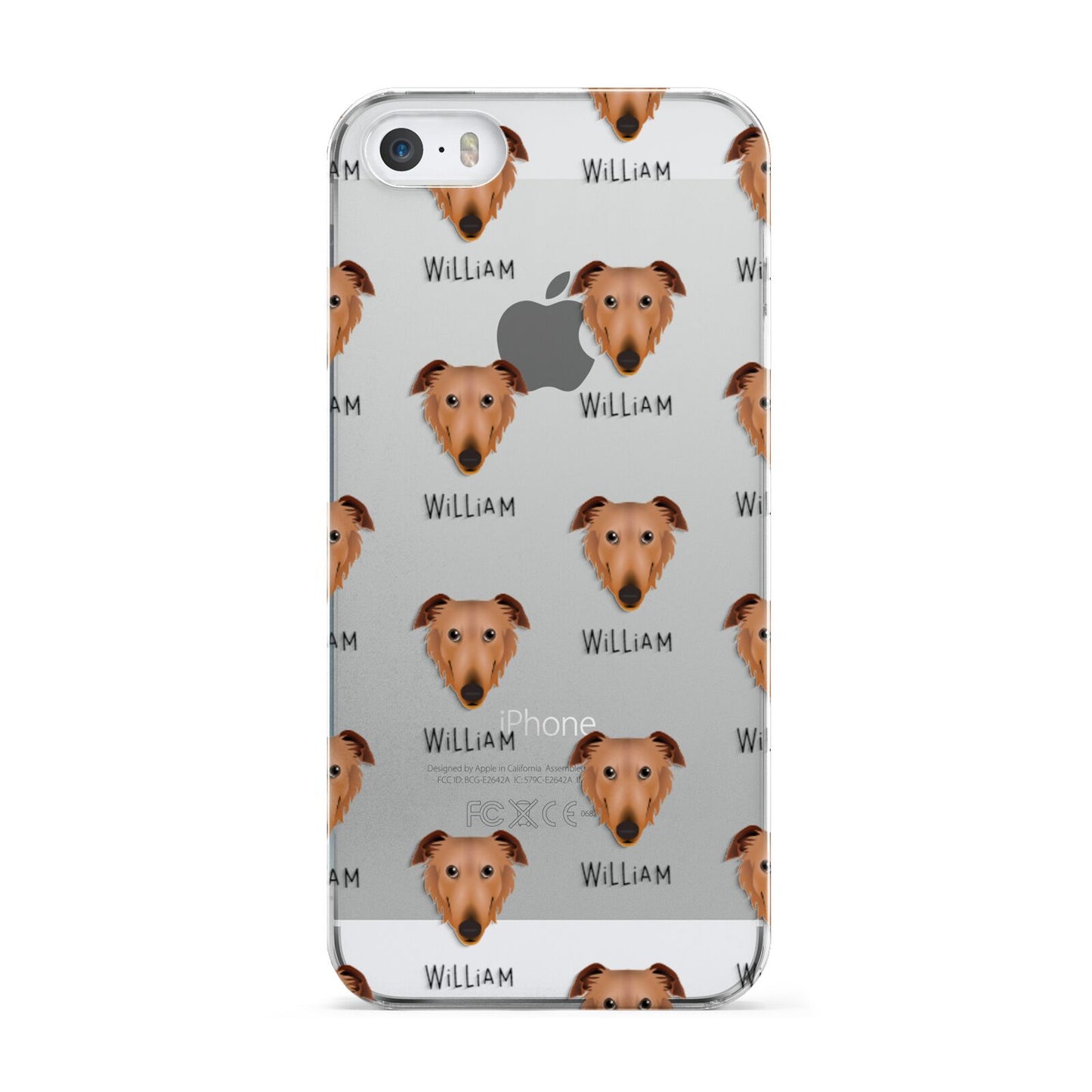 Borzoi Icon with Name Apple iPhone 5 Case