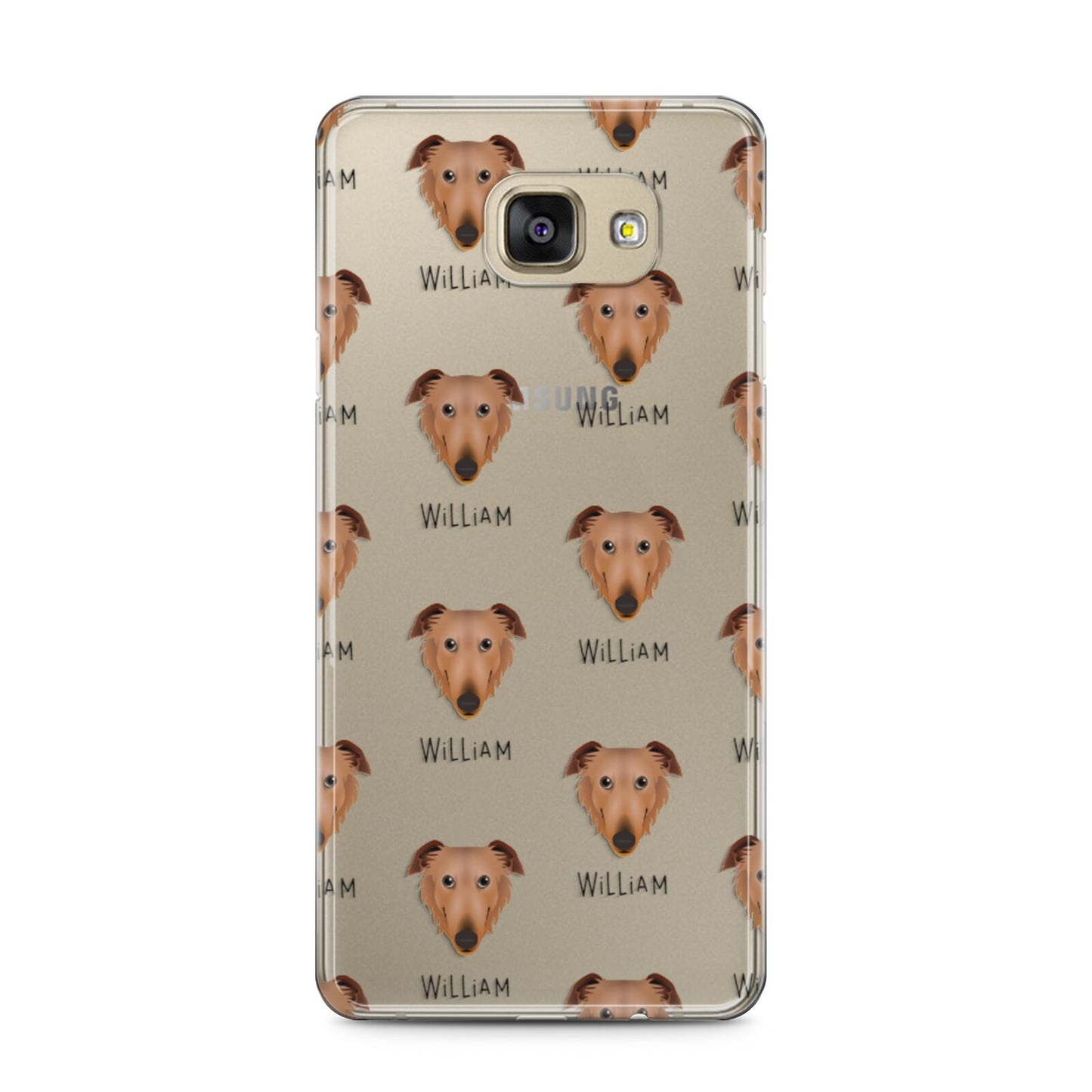 Borzoi Icon with Name Samsung Galaxy A5 2016 Case on gold phone