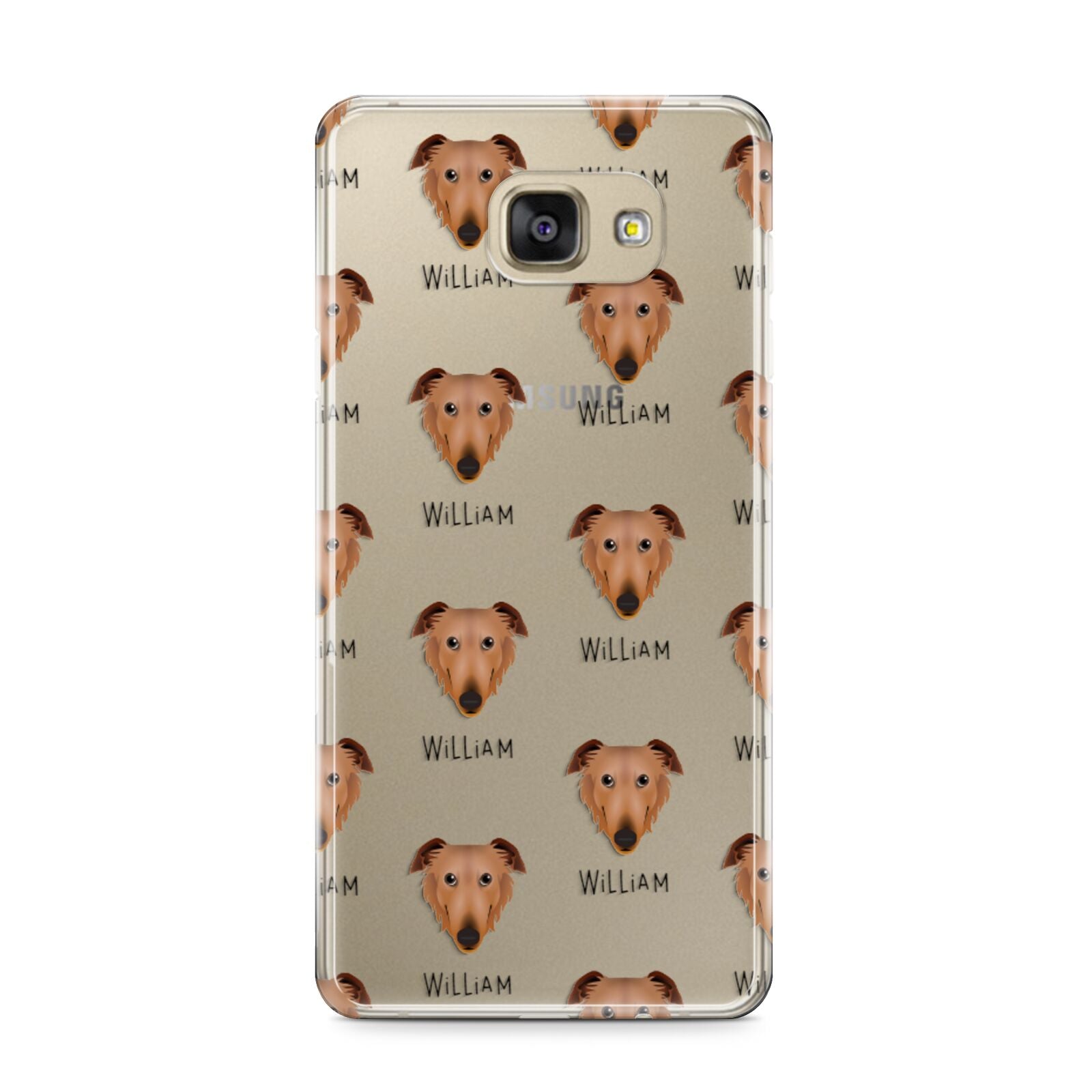 Borzoi Icon with Name Samsung Galaxy A9 2016 Case on gold phone