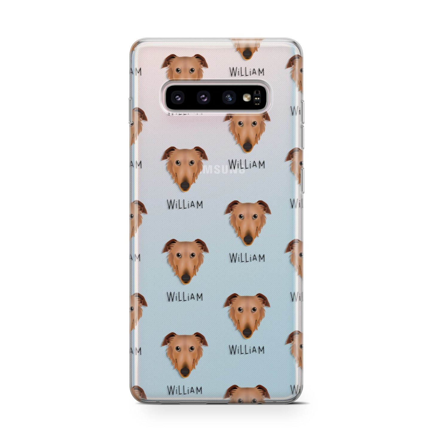 Borzoi Icon with Name Samsung Galaxy S10 Case