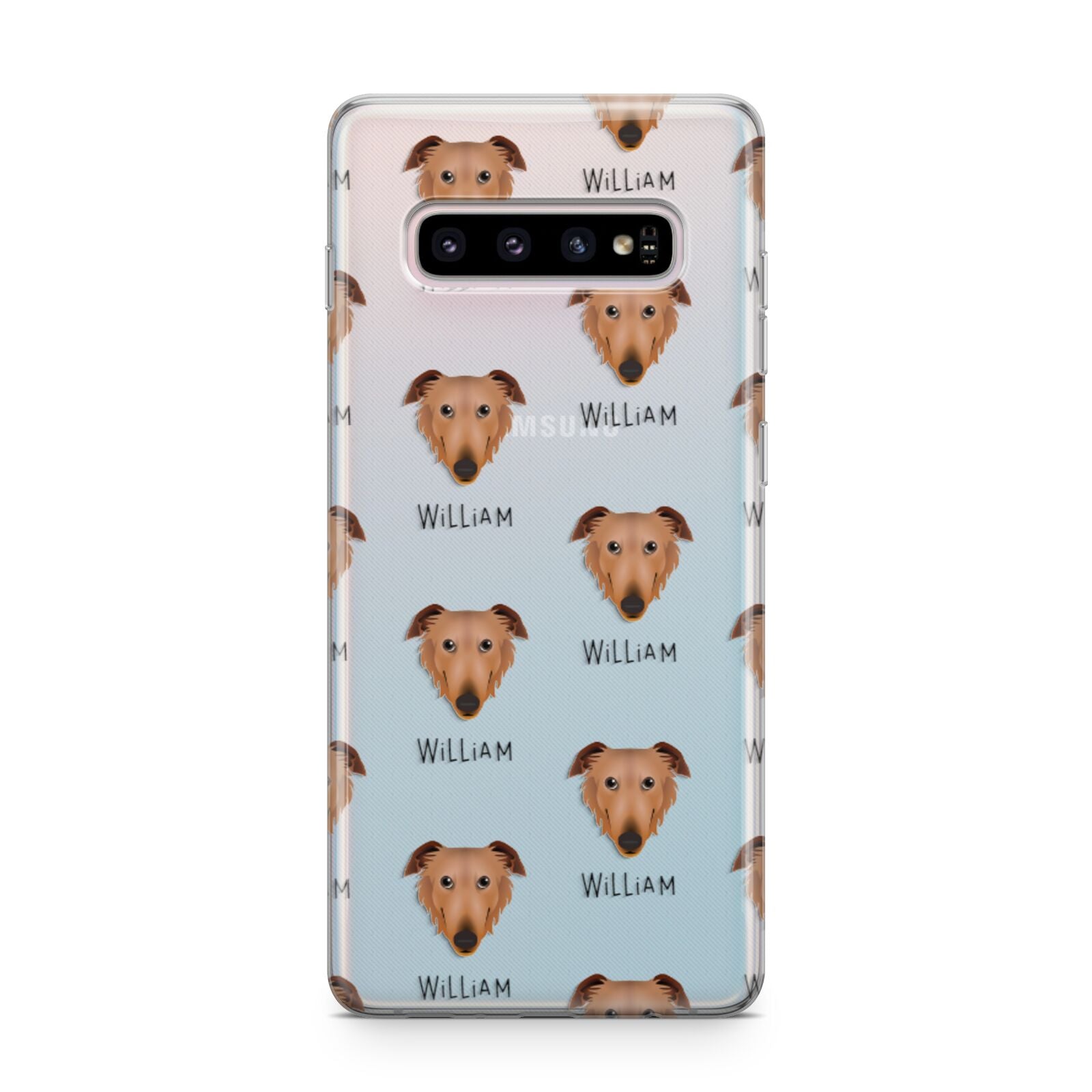 Borzoi Icon with Name Samsung Galaxy S10 Plus Case