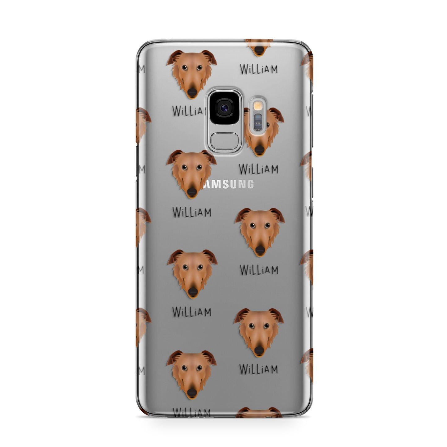 Borzoi Icon with Name Samsung Galaxy S9 Case