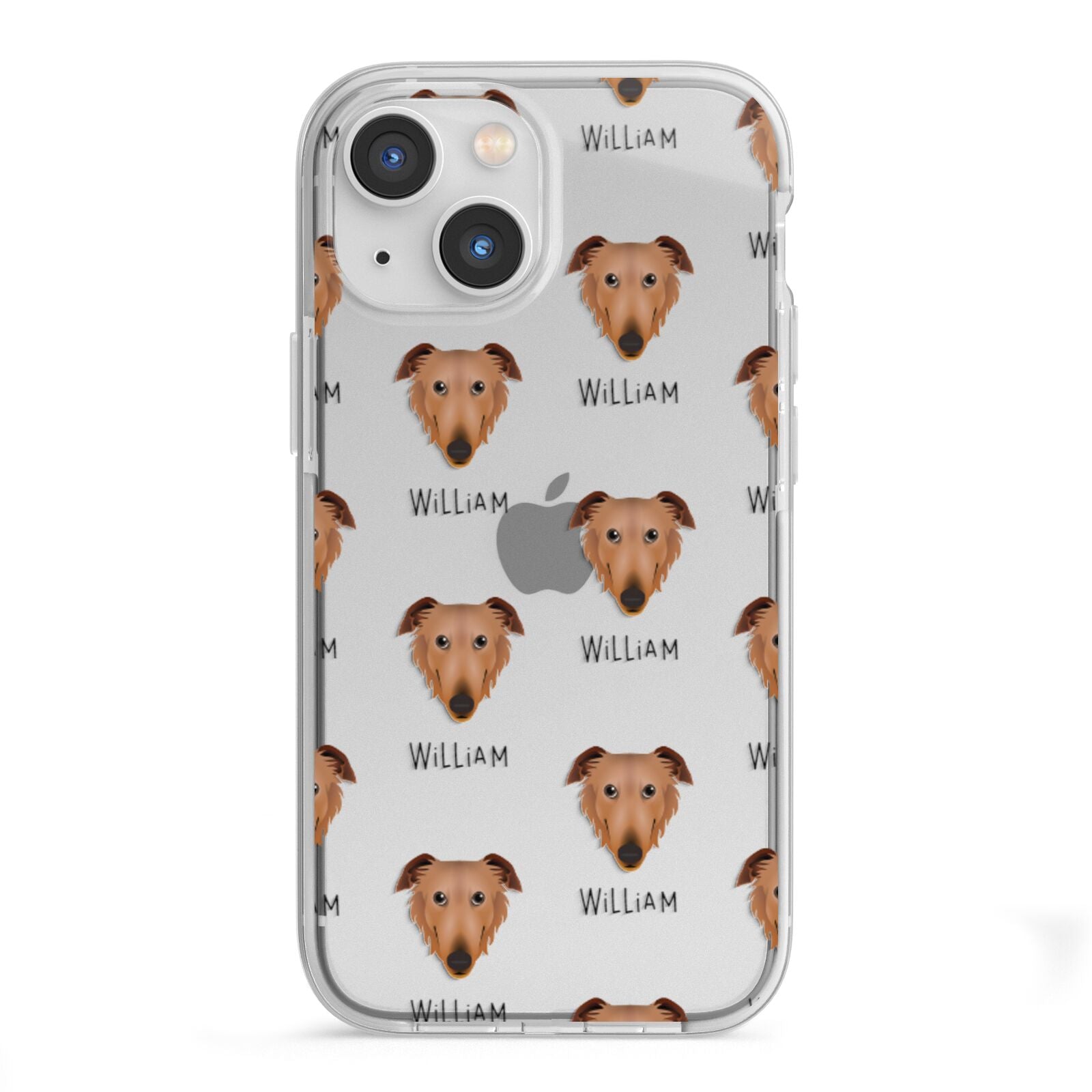 Borzoi Icon with Name iPhone 13 Mini TPU Impact Case with White Edges