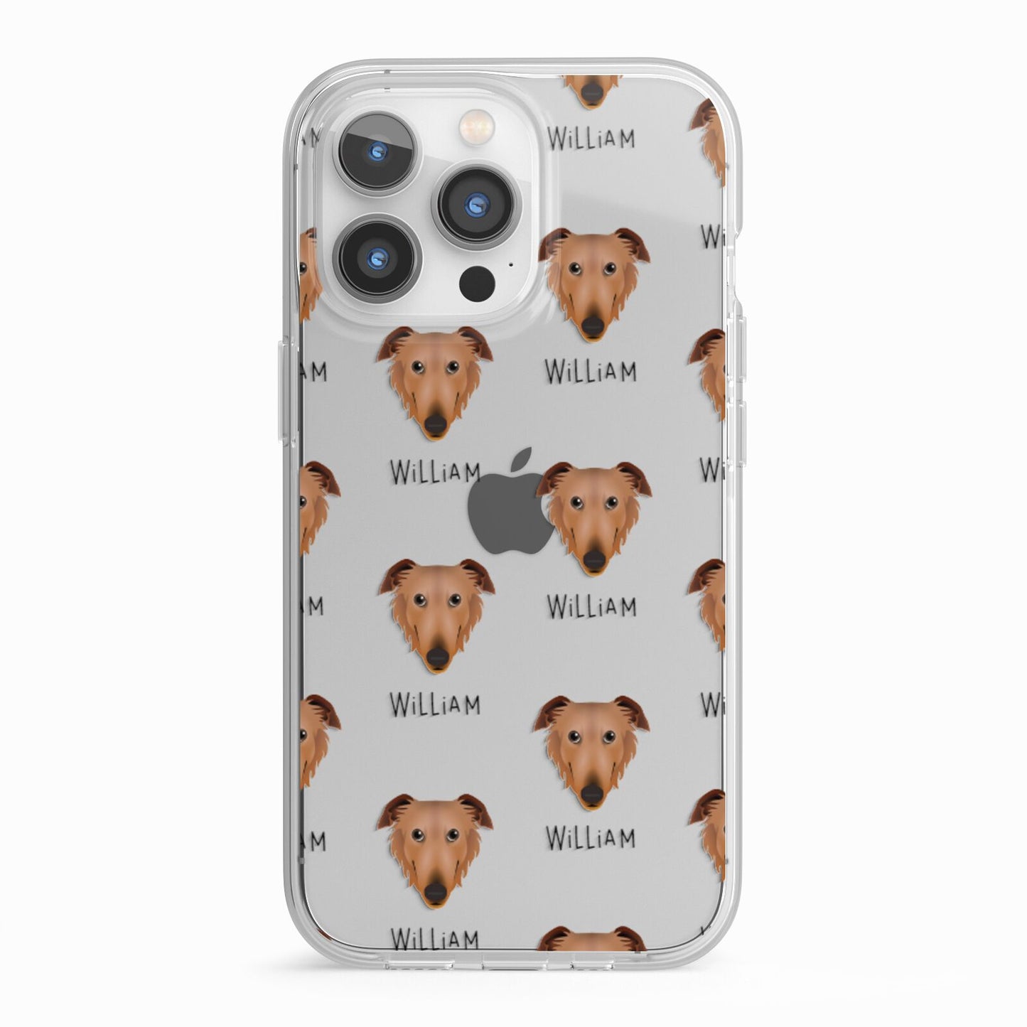 Borzoi Icon with Name iPhone 13 Pro TPU Impact Case with White Edges