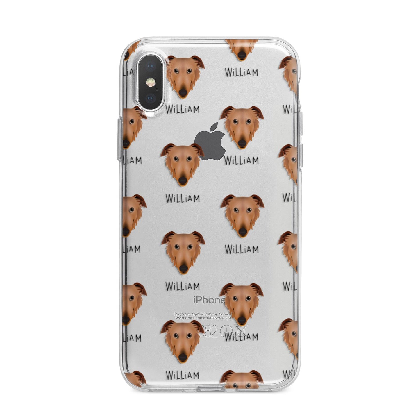 Borzoi Icon with Name iPhone X Bumper Case on Silver iPhone Alternative Image 1