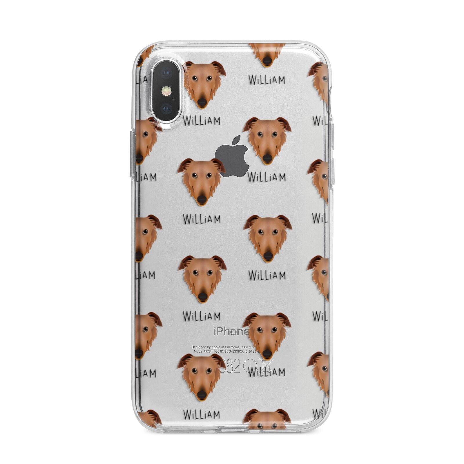 Borzoi Icon with Name iPhone X Bumper Case on Silver iPhone Alternative Image 1