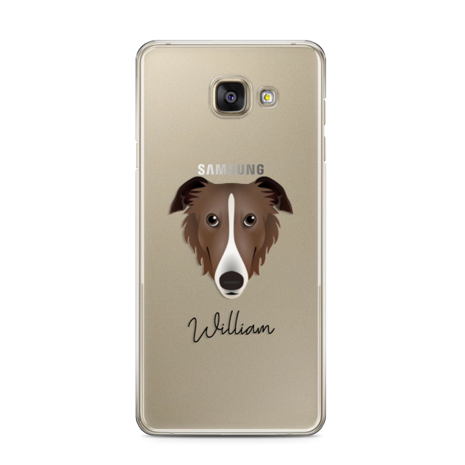 Borzoi Personalised Samsung Galaxy A3 2016 Case on gold phone