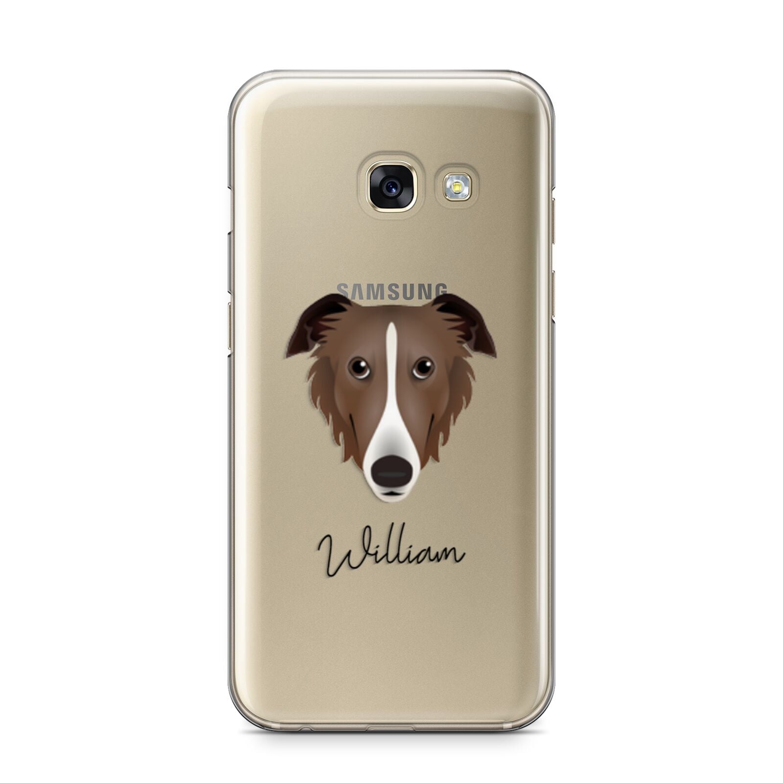 Borzoi Personalised Samsung Galaxy A3 2017 Case on gold phone