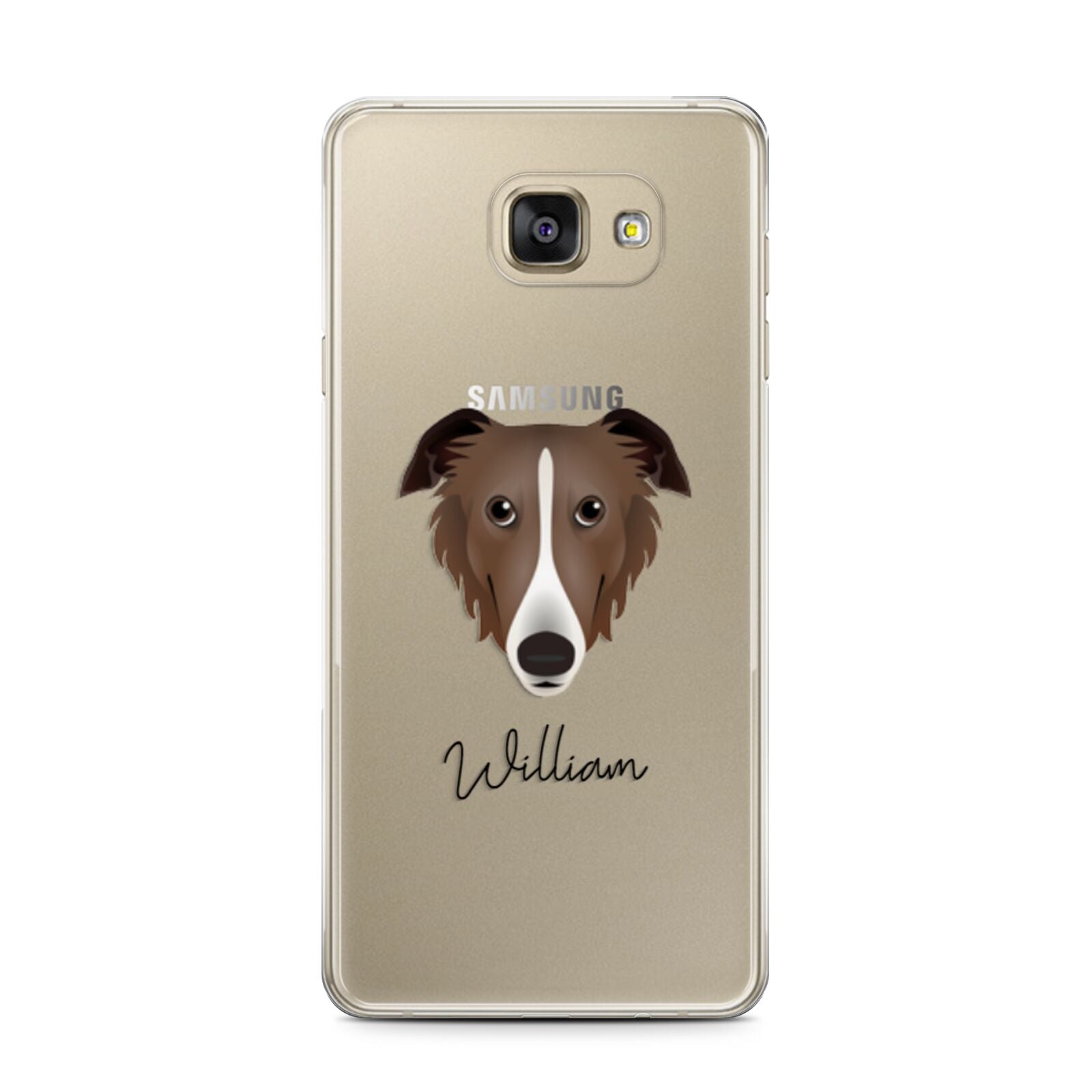 Borzoi Personalised Samsung Galaxy A7 2016 Case on gold phone
