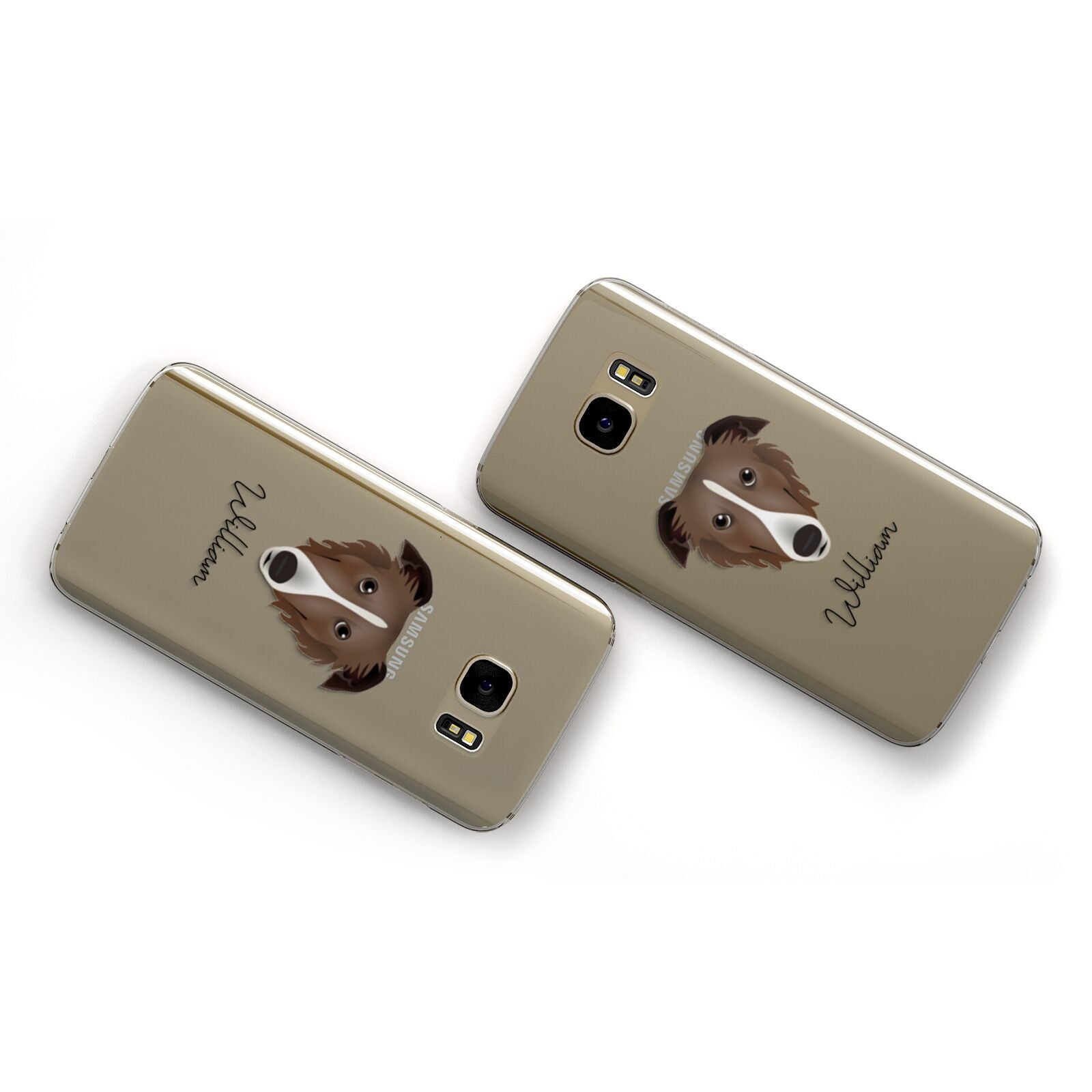 Borzoi Personalised Samsung Galaxy Case Flat Overview