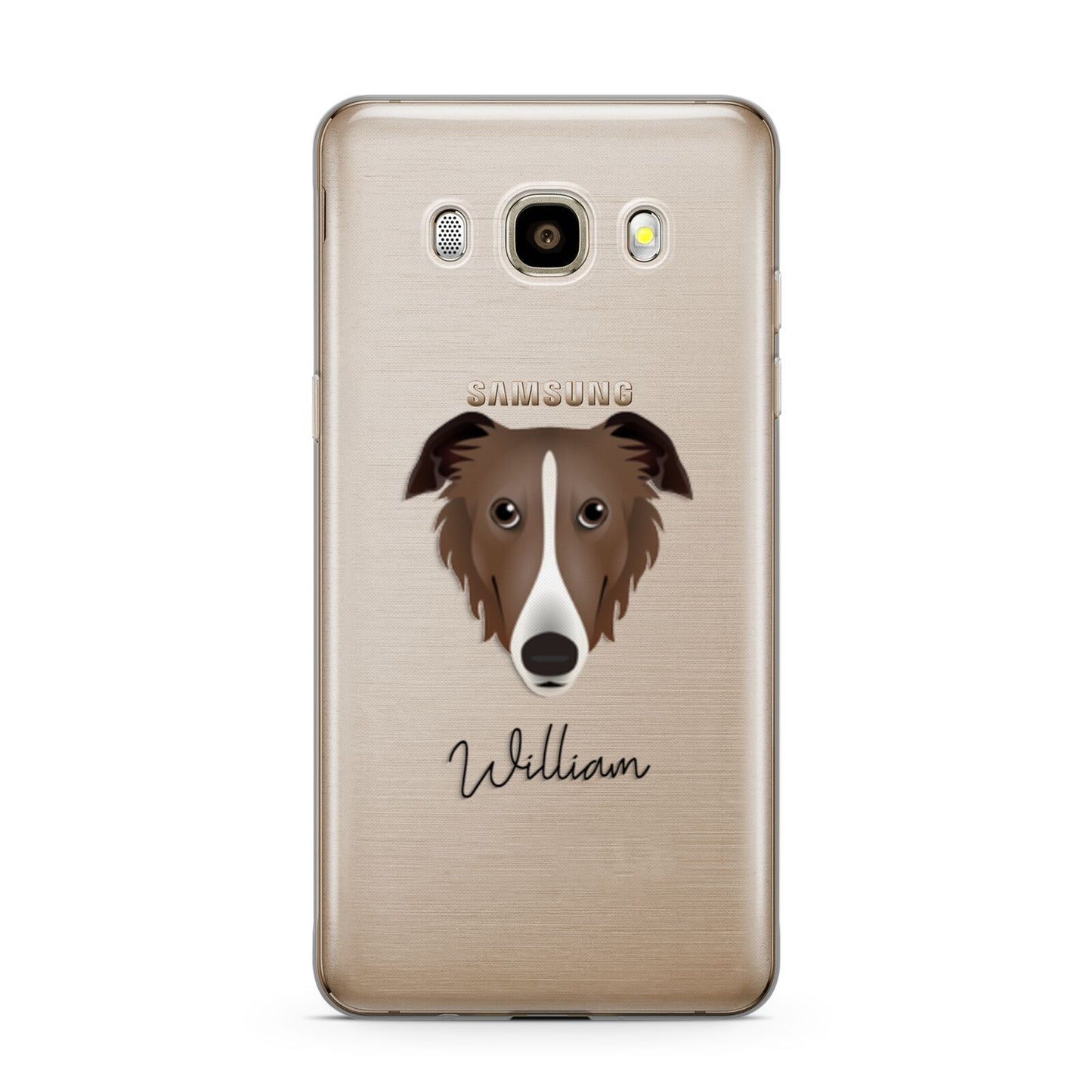 Borzoi Personalised Samsung Galaxy J7 2016 Case on gold phone