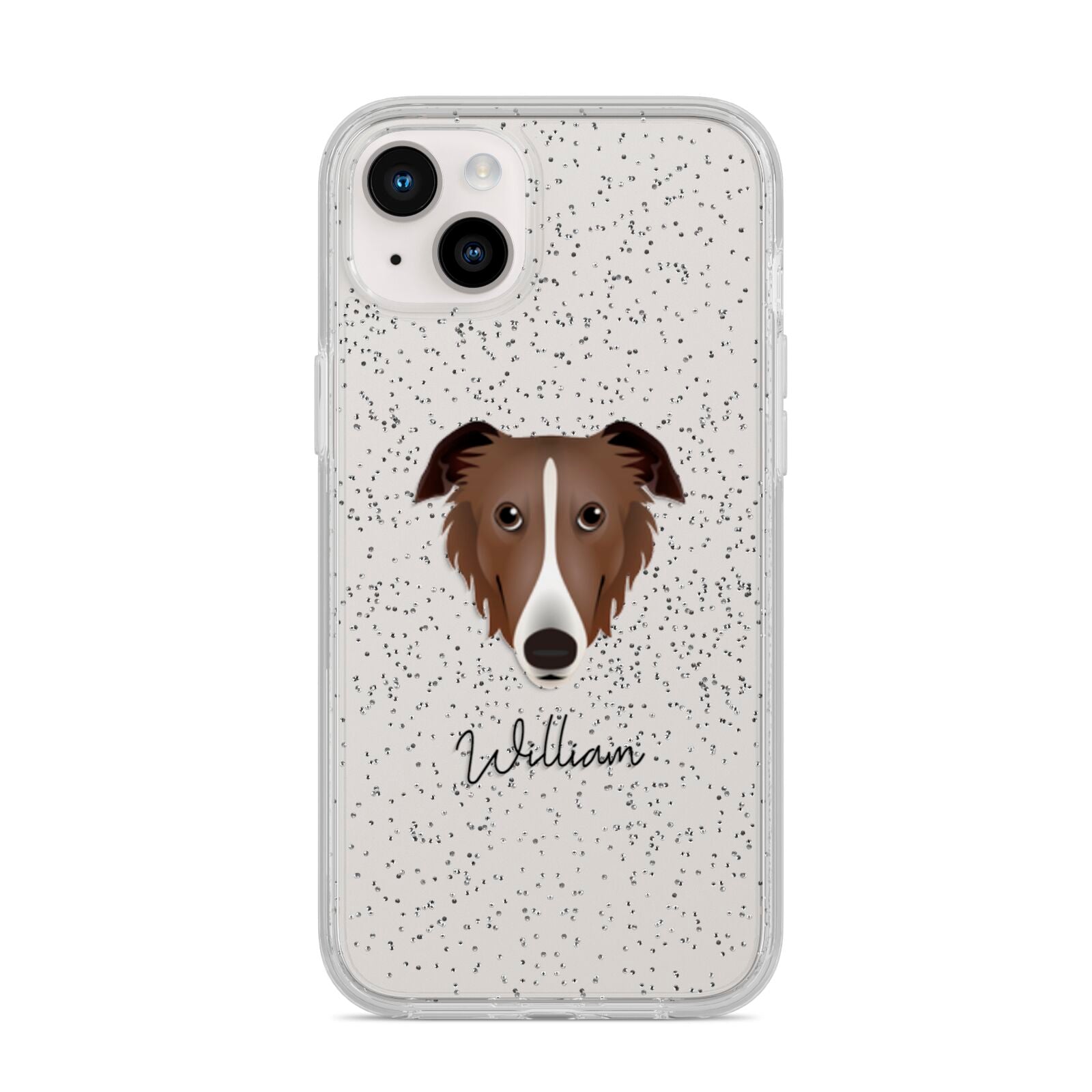 Borzoi Personalised iPhone 14 Plus Glitter Tough Case Starlight