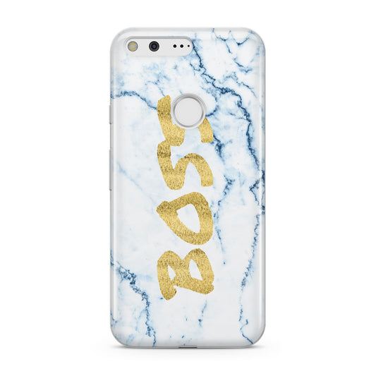 Boss Gold Blue Marble Effect Google Pixel Case