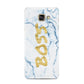 Boss Gold Blue Marble Effect Samsung Galaxy A3 2016 Case on gold phone