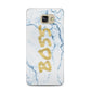 Boss Gold Blue Marble Effect Samsung Galaxy A5 2016 Case on gold phone