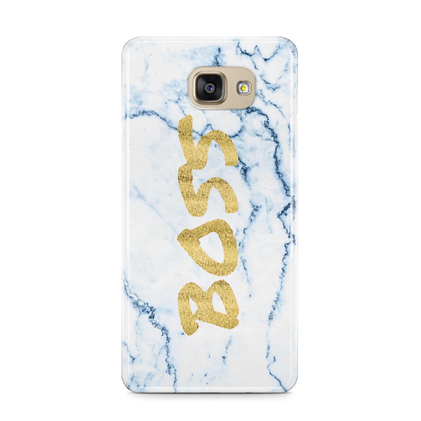 Boss Gold Blue Marble Effect Samsung Galaxy A9 2016 Case on gold phone