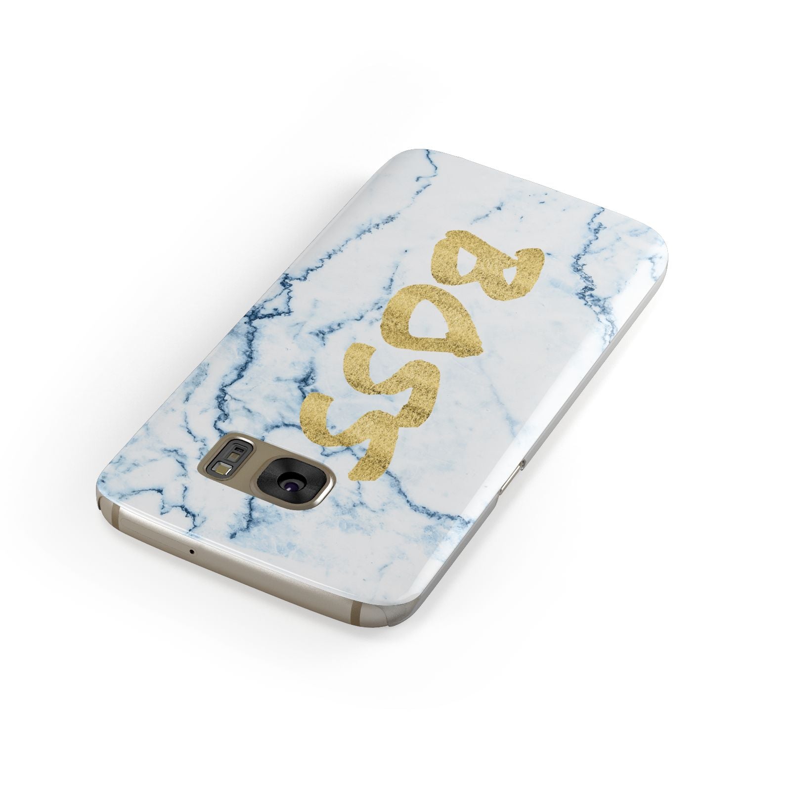 Boss Gold Blue Marble Effect Samsung Galaxy Case Front Close Up