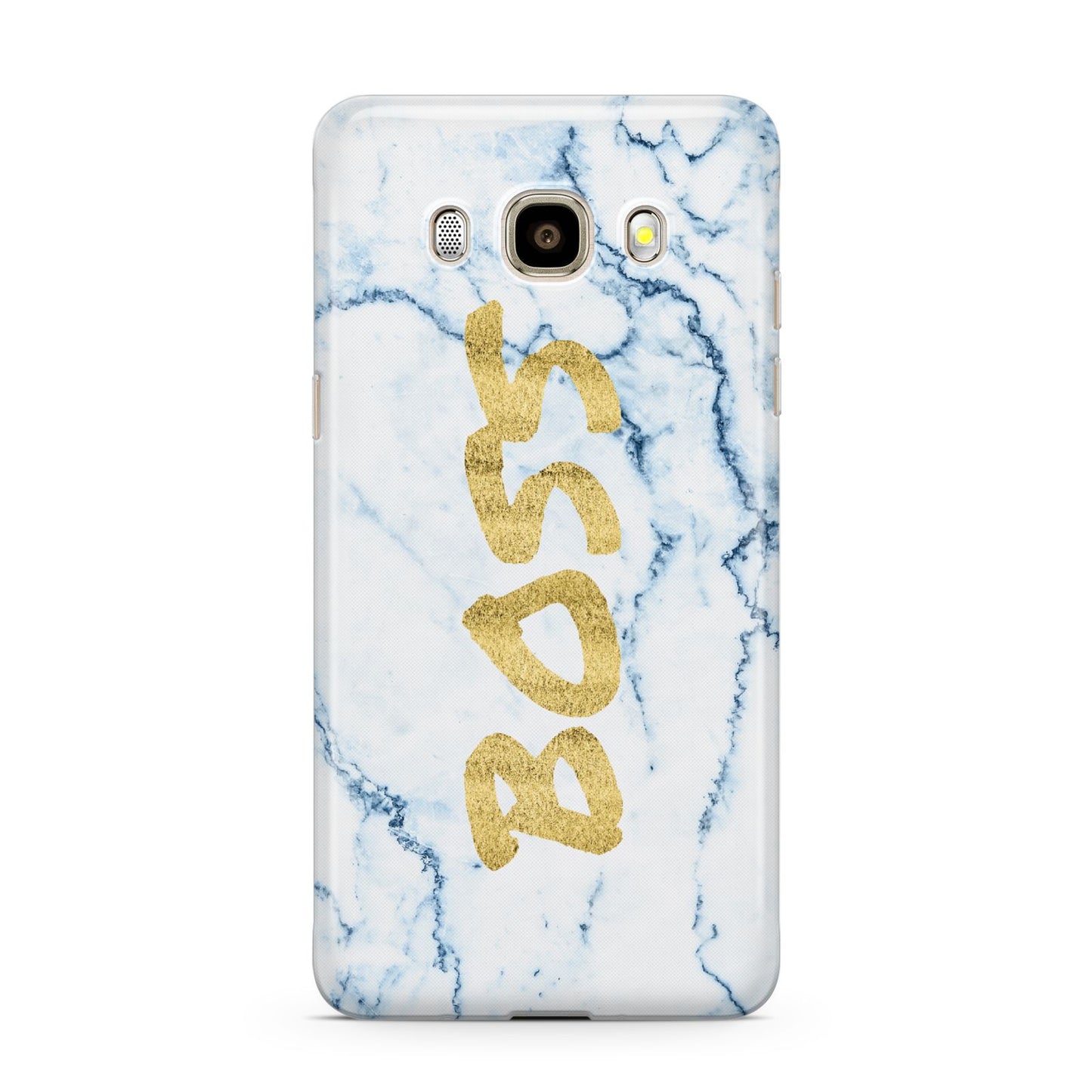 Boss Gold Blue Marble Effect Samsung Galaxy J7 2016 Case on gold phone