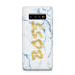 Boss Gold Blue Marble Effect Samsung Galaxy S10 Plus Case
