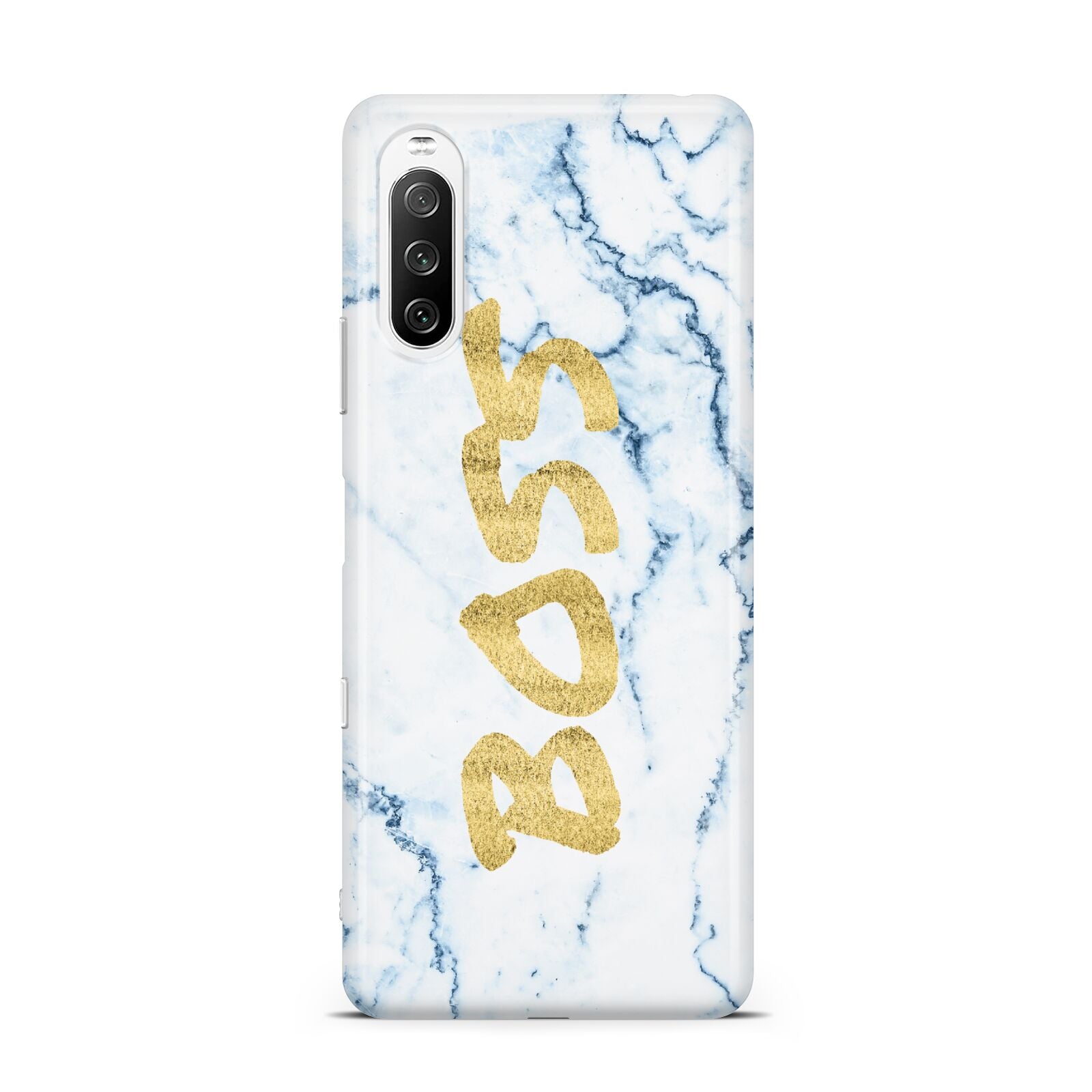 Boss Gold Blue Marble Effect Sony Xperia 10 III Case