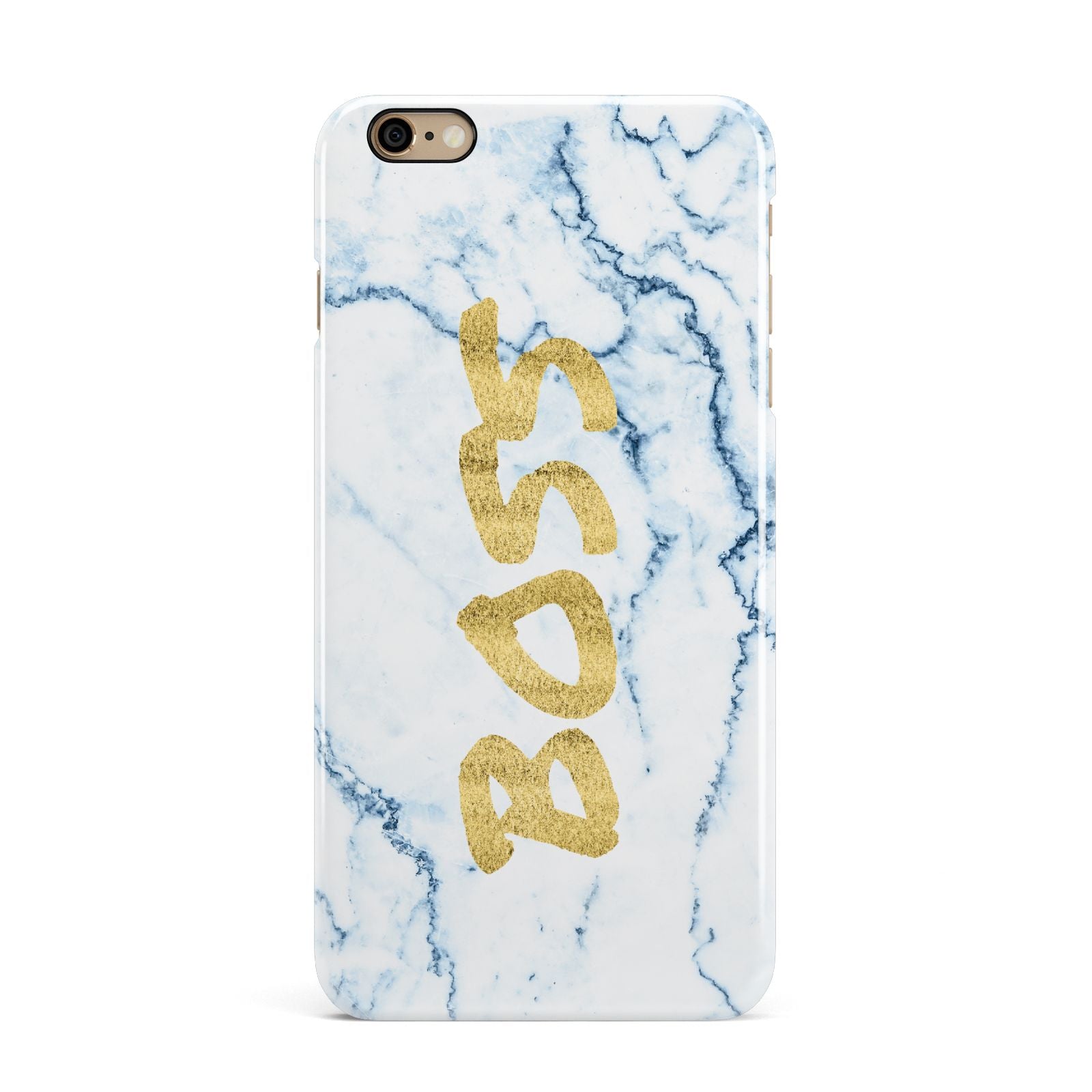Boss Gold Blue Marble Effect iPhone 6 Plus 3D Snap Case on Gold Phone