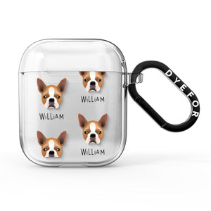 Boston Terrier Icon with Name AirPods Case