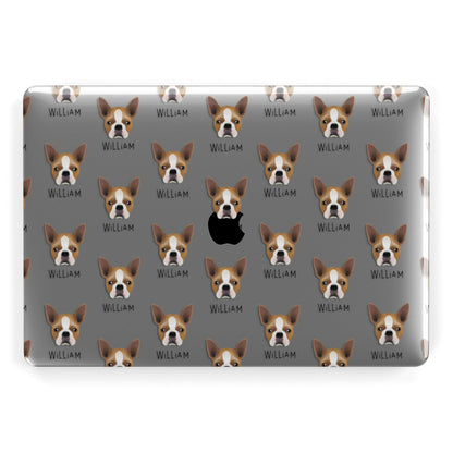 Boston Terrier Icon with Name Apple MacBook Case
