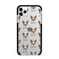 Boston Terrier Icon with Name Apple iPhone 11 Pro Max in Silver with Black Impact Case