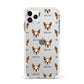 Boston Terrier Icon with Name Apple iPhone 11 Pro Max in Silver with White Impact Case