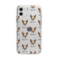 Boston Terrier Icon with Name Apple iPhone 11 in White with Bumper Case