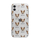 Boston Terrier Icon with Name Apple iPhone 11 in White with Bumper Case