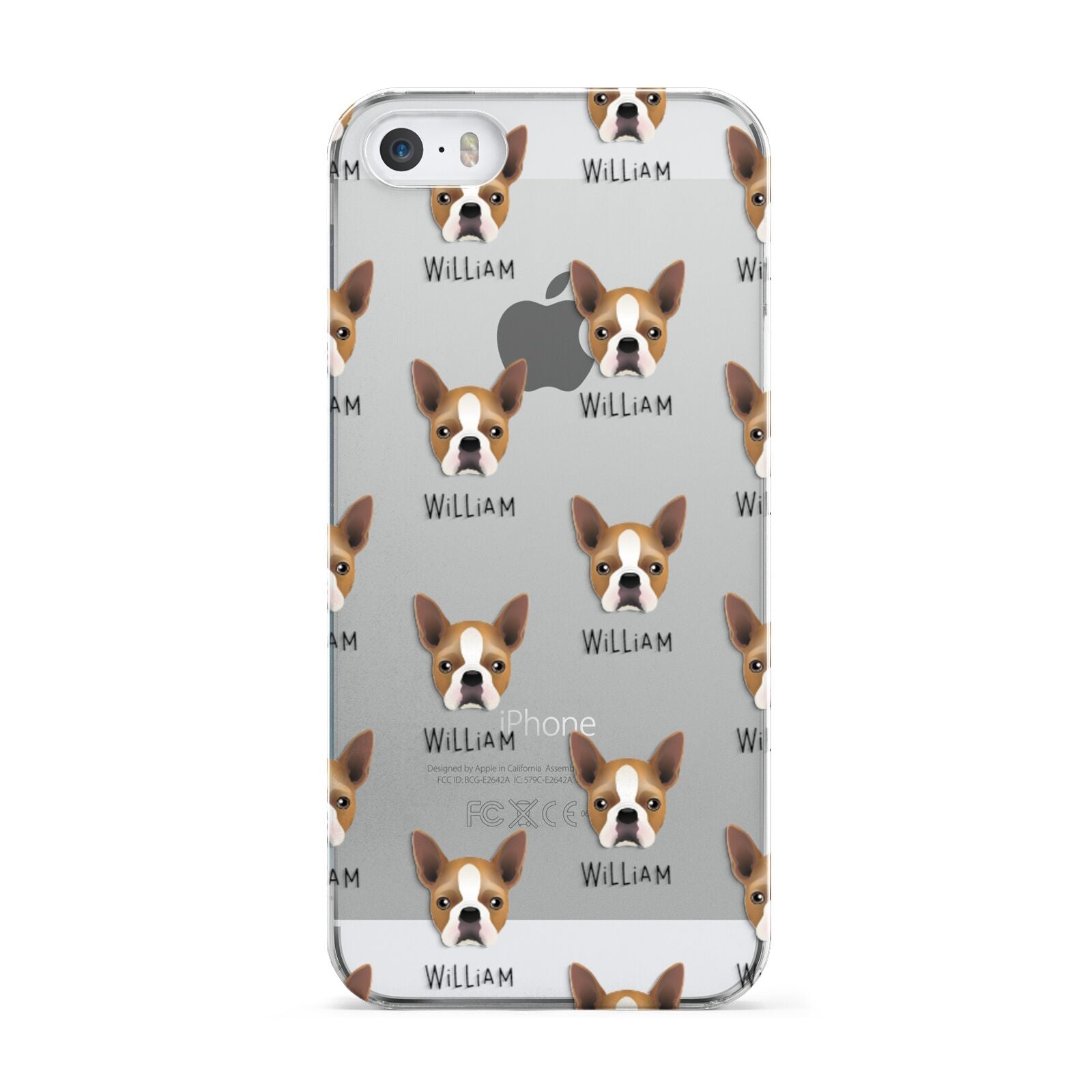 Boston Terrier Icon with Name Apple iPhone 5 Case