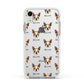 Boston Terrier Icon with Name Apple iPhone XR Impact Case White Edge on Silver Phone