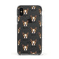 Boston Terrier Icon with Name Apple iPhone Xs Impact Case Black Edge on Black Phone