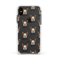 Boston Terrier Icon with Name Apple iPhone Xs Impact Case White Edge on Black Phone