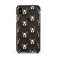 Boston Terrier Icon with Name Apple iPhone Xs Max Impact Case Black Edge on Black Phone