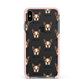 Boston Terrier Icon with Name Apple iPhone Xs Max Impact Case Pink Edge on Black Phone