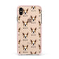 Boston Terrier Icon with Name Apple iPhone Xs Max Impact Case Pink Edge on Gold Phone