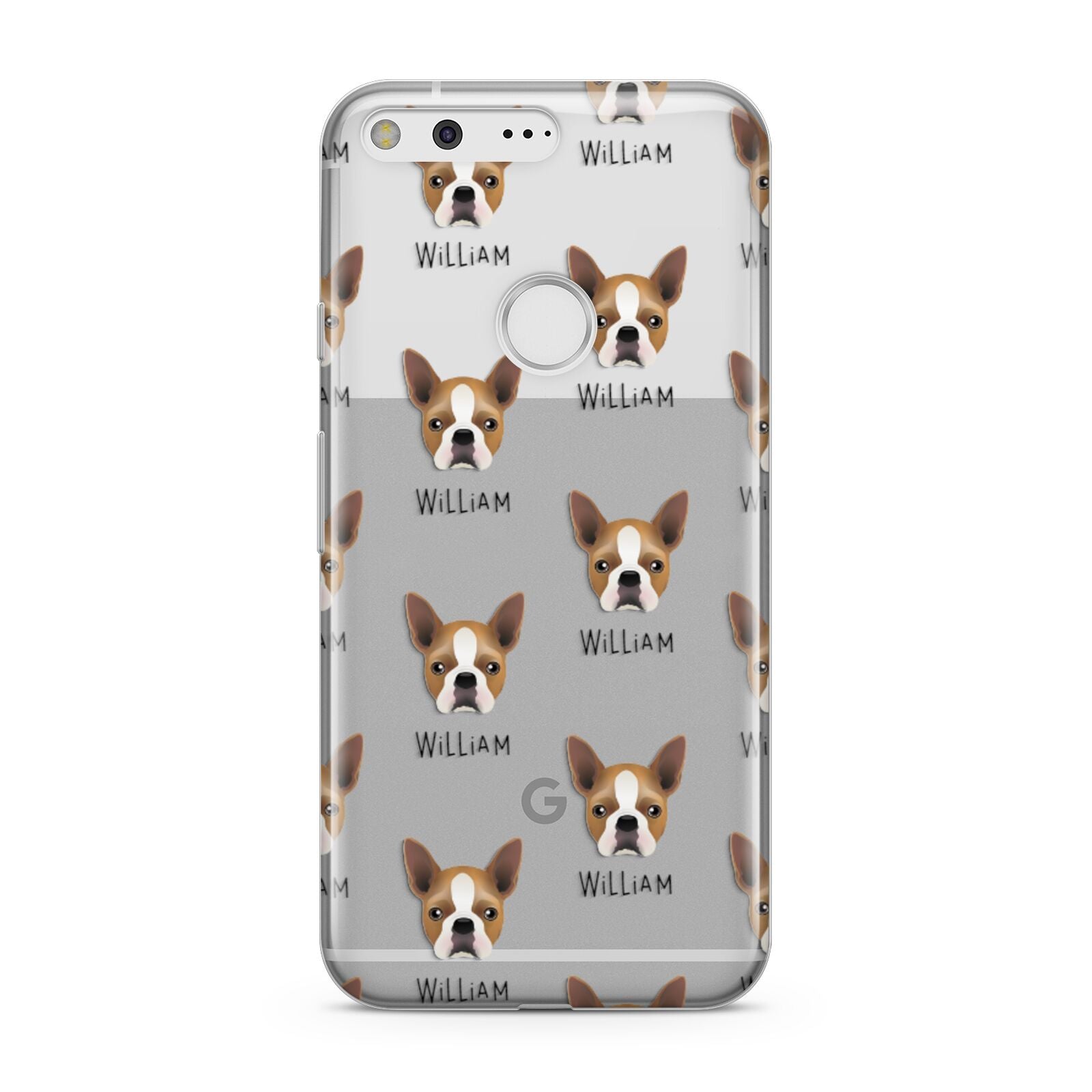 Boston Terrier Icon with Name Google Pixel Case