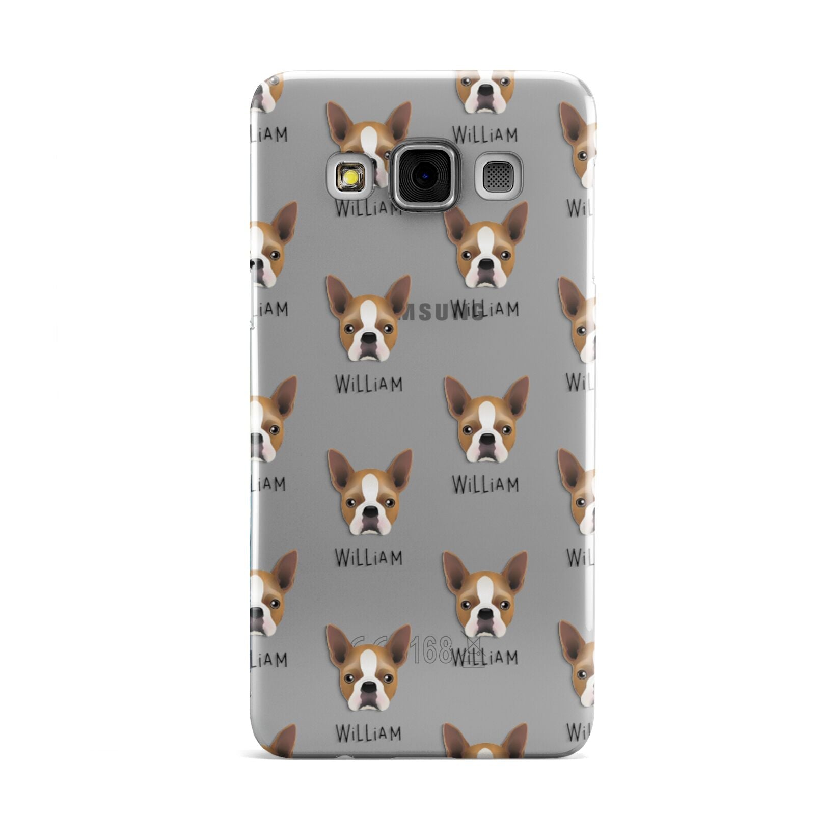 Boston Terrier Icon with Name Samsung Galaxy A3 Case