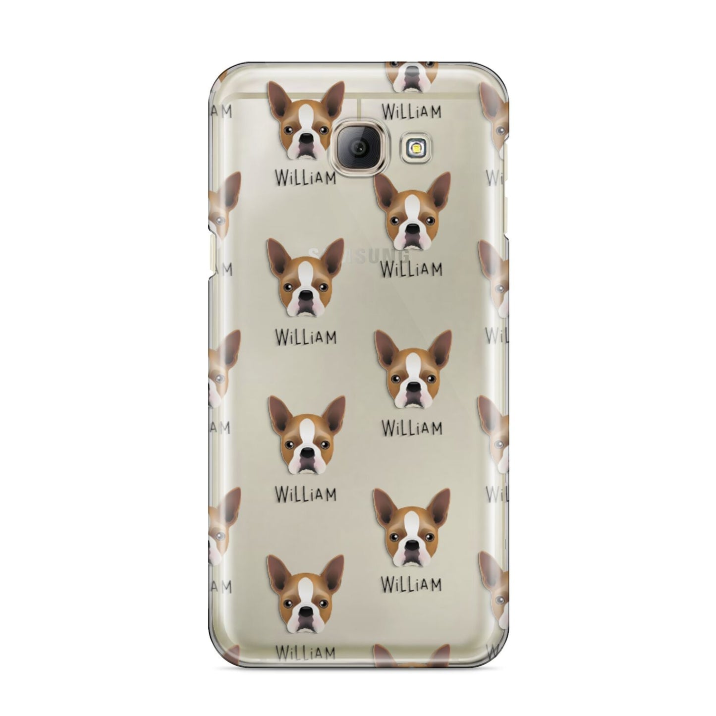 Boston Terrier Icon with Name Samsung Galaxy A8 2016 Case
