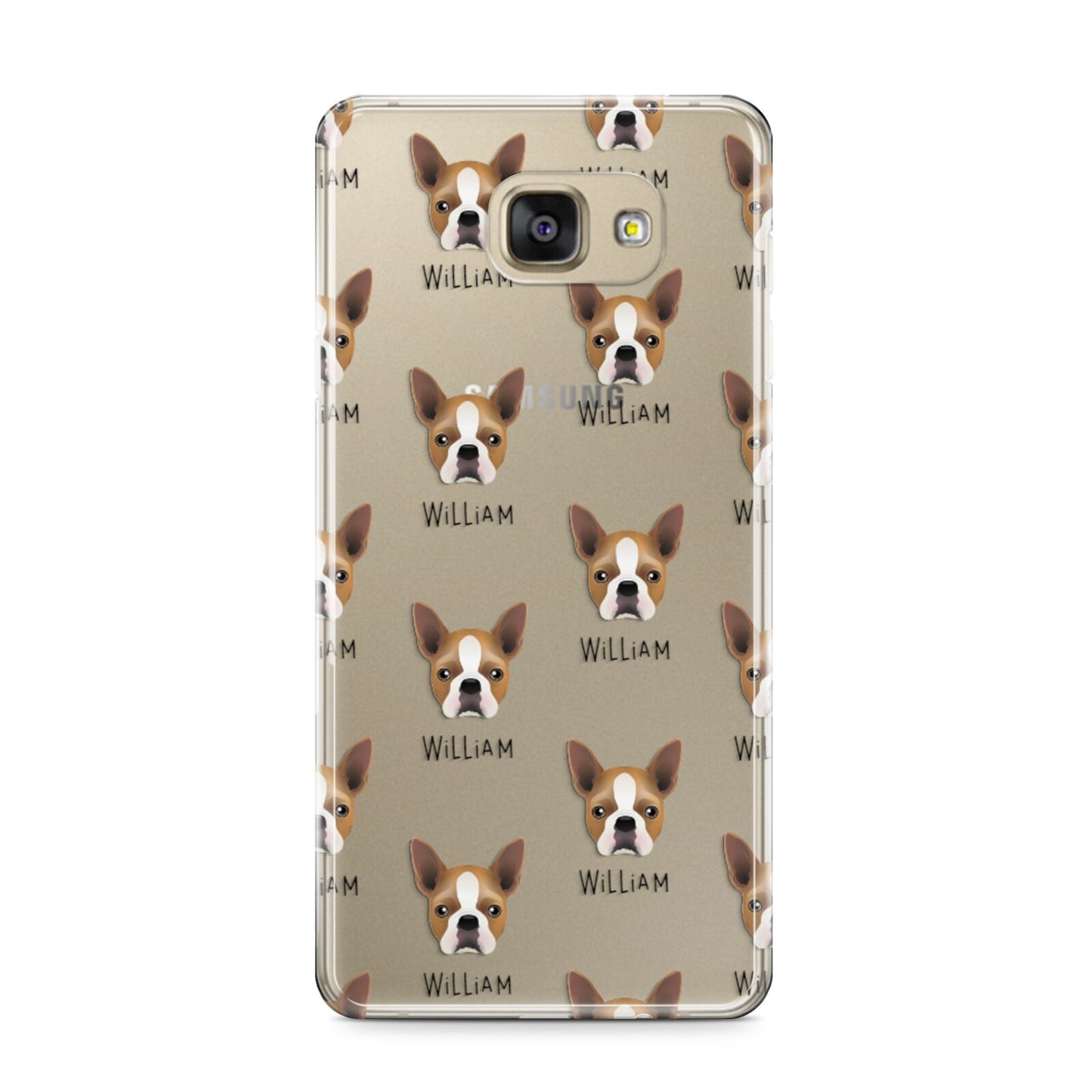 Boston Terrier Icon with Name Samsung Galaxy A9 2016 Case on gold phone