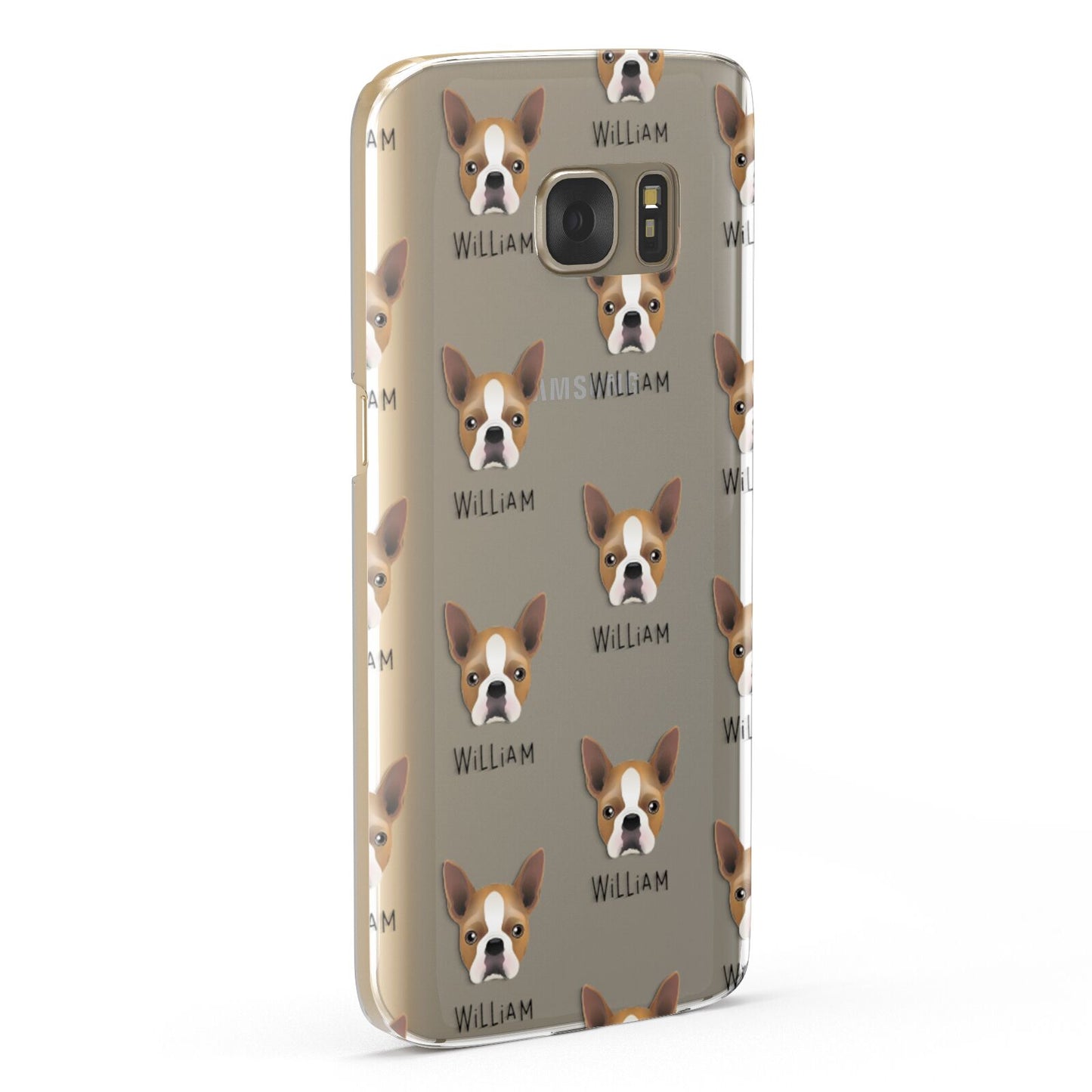 Boston Terrier Icon with Name Samsung Galaxy Case Fourty Five Degrees